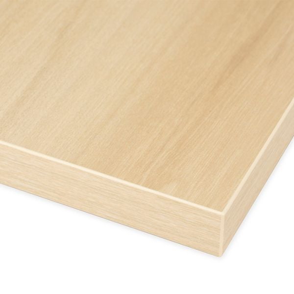 Close-up swatch of Scandinavian Elm cabinet door in natural light finish


