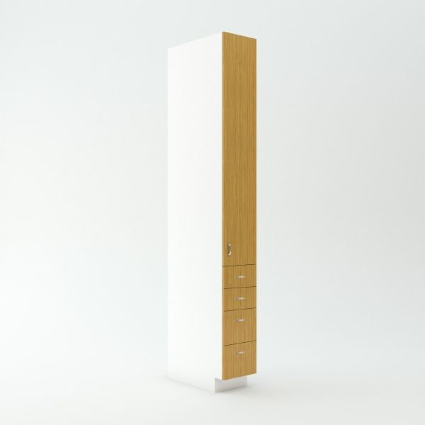 Tall Cabinet 23 3/4 inch Deep 84 inch High 18 inch Wide For Two Drawers and One Door