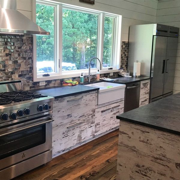 Antique White Wood Textured cabinet doors