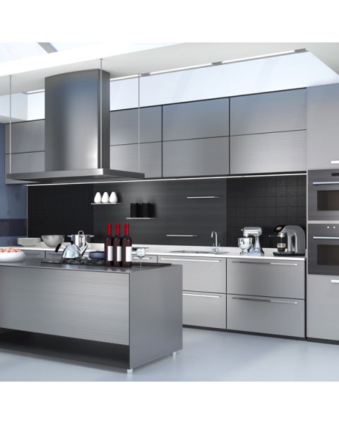 Brushed Aluminum - Real Aluminum Surface Cabinet Doors