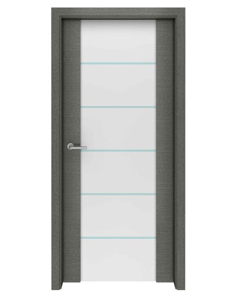 Grey Oak Spindrift Glass Interior Door