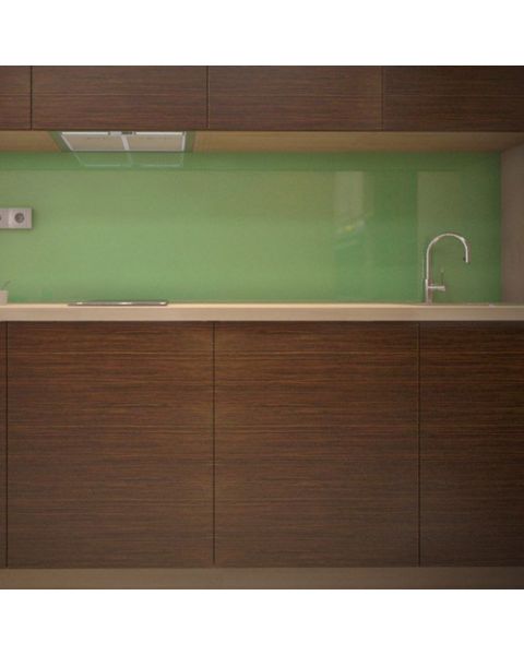 Modern kitchen featuring walnut wood veneer cabinet doors with rich, natural grain

