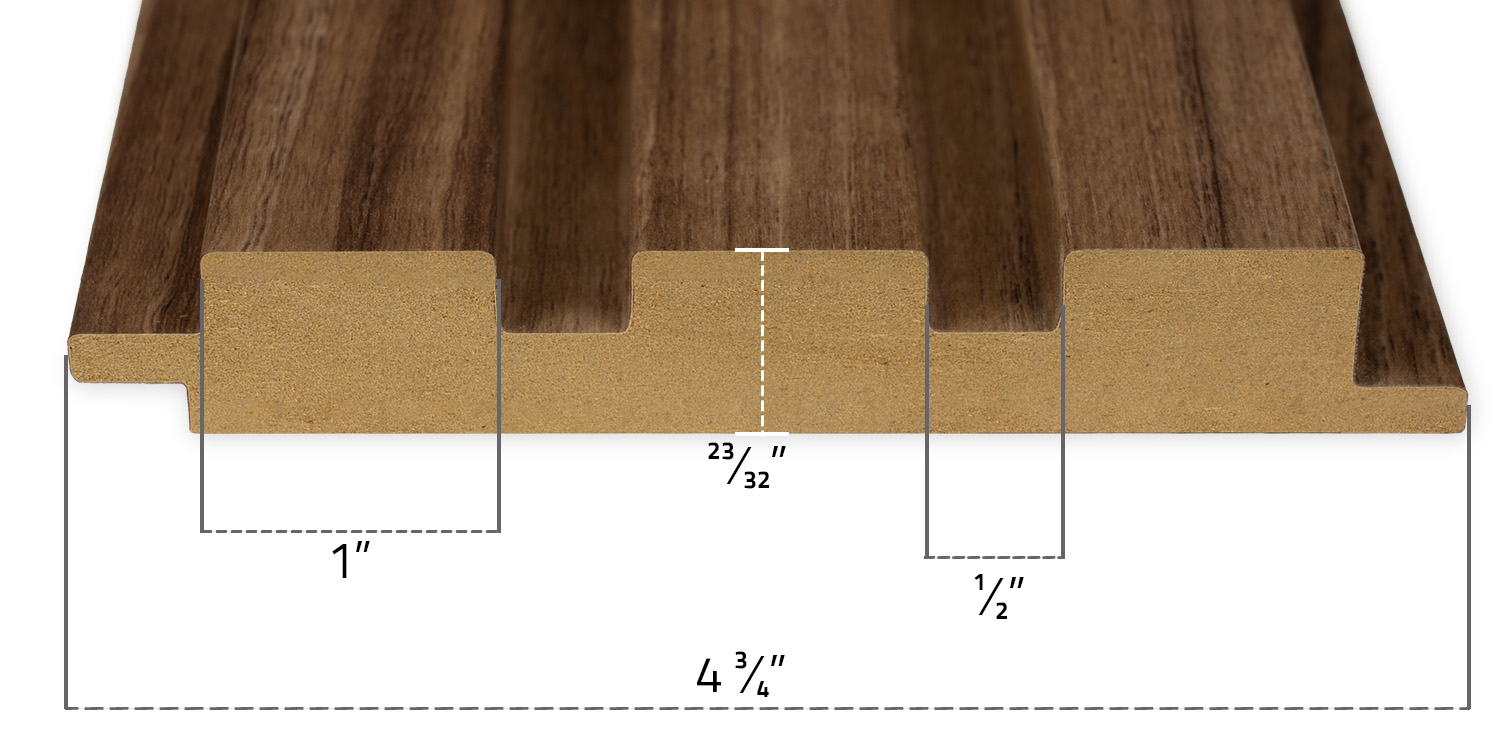 Slat Wall Panel - One Inch Details