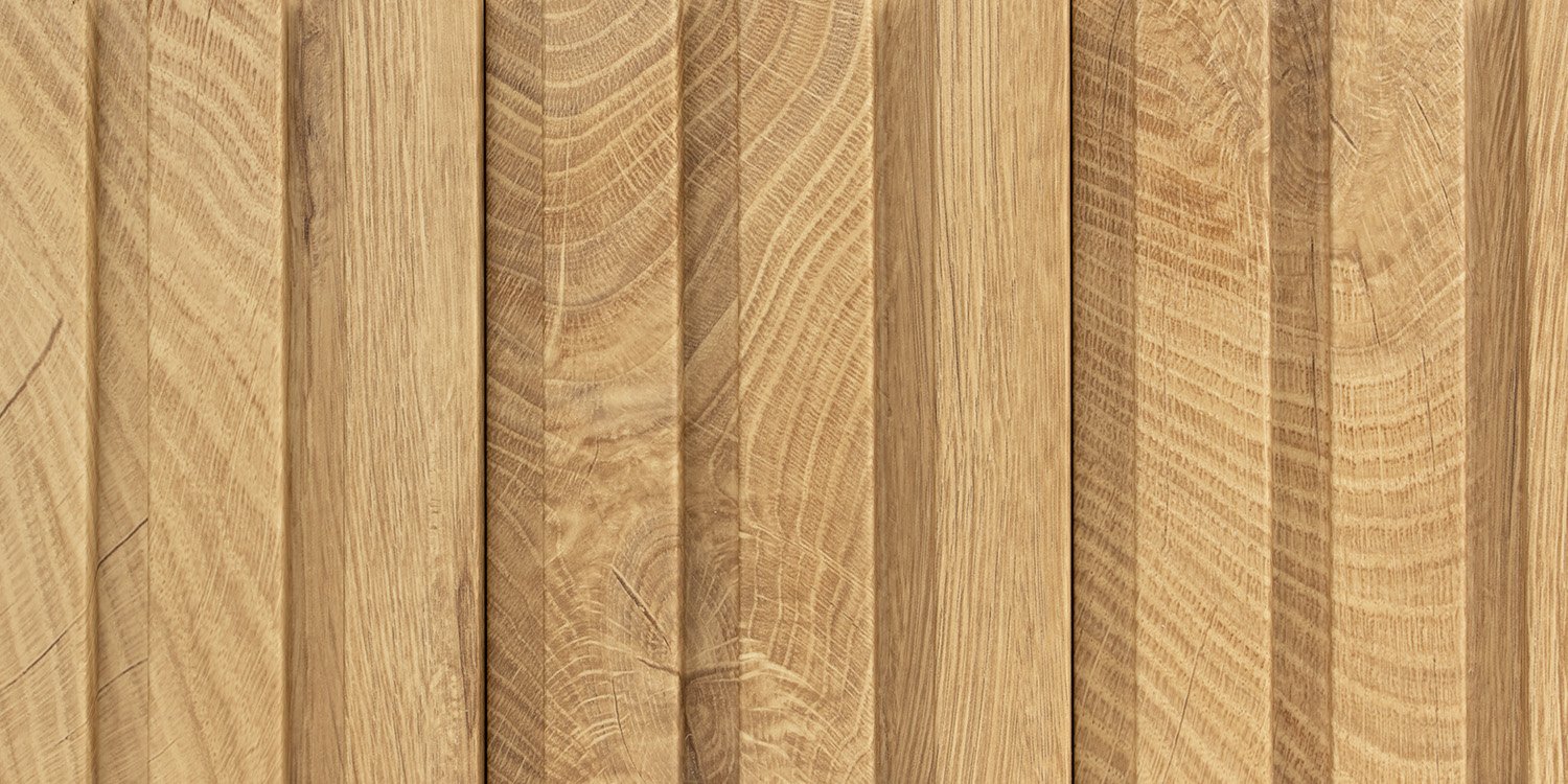 Natural Oak Slatwall Panel One Inch