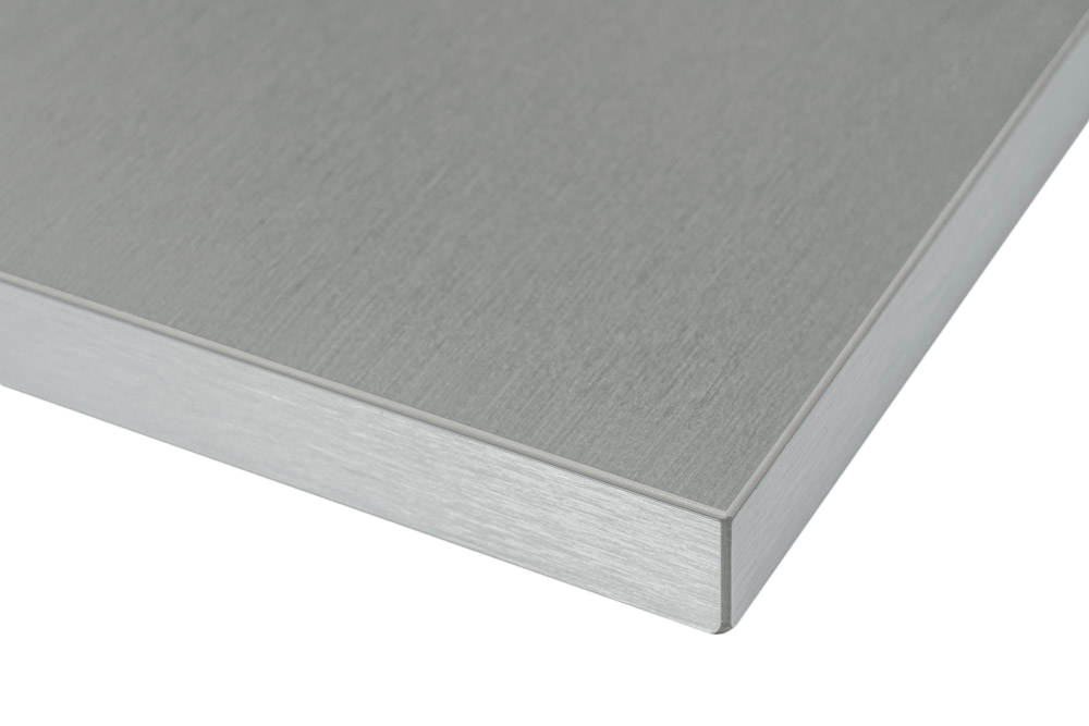 Brushed Titanium with Fingerprint Free Surface Cabinet Doors and Wall Panels