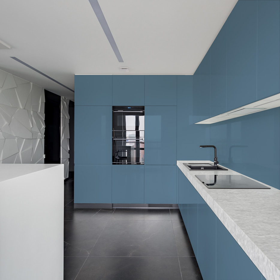 Pastel Blue kitchen cabinets