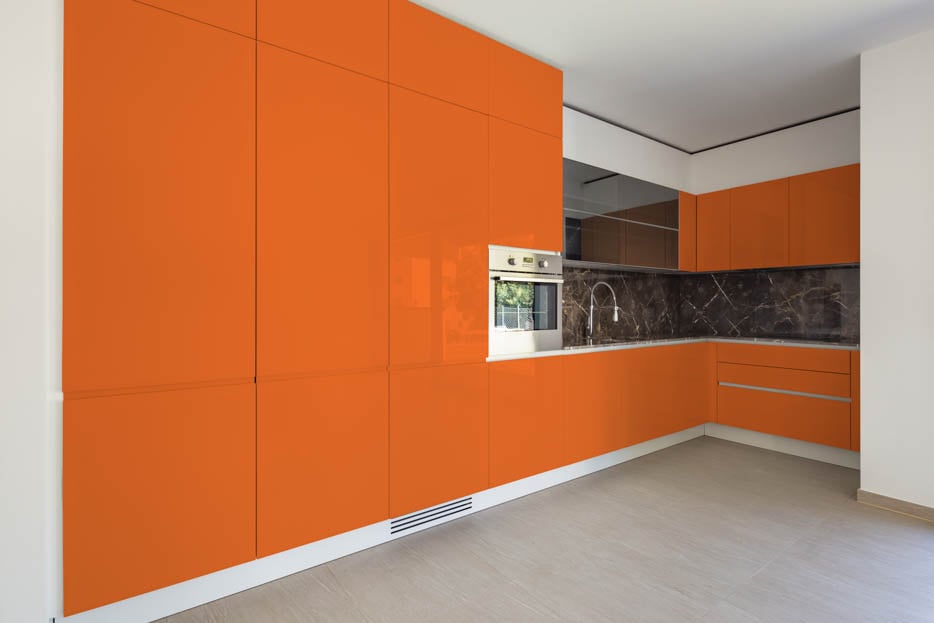 Bright Orange Kitchen