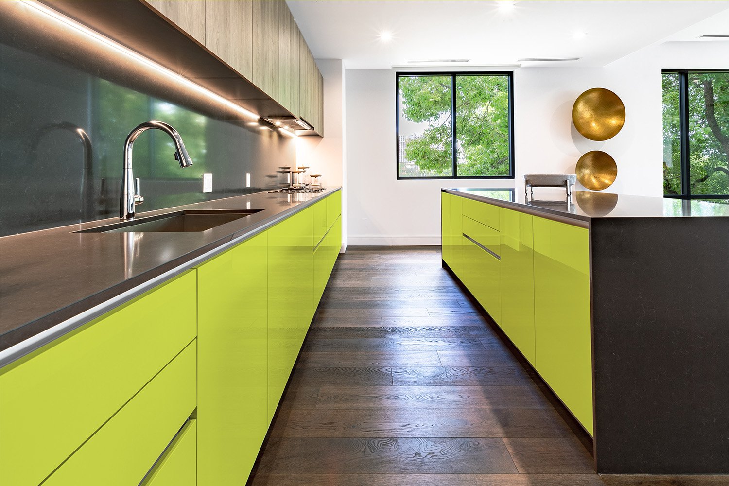 RAL 6039 - Fibrous Green Kitchen Cabinets