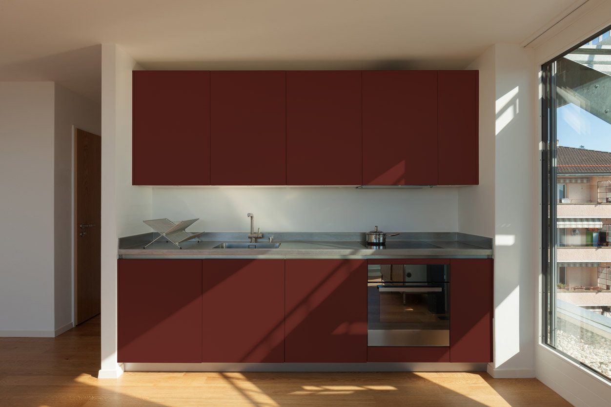 RAL 8012 Red Brown Soft Touch Lacquer Cabinet Doors