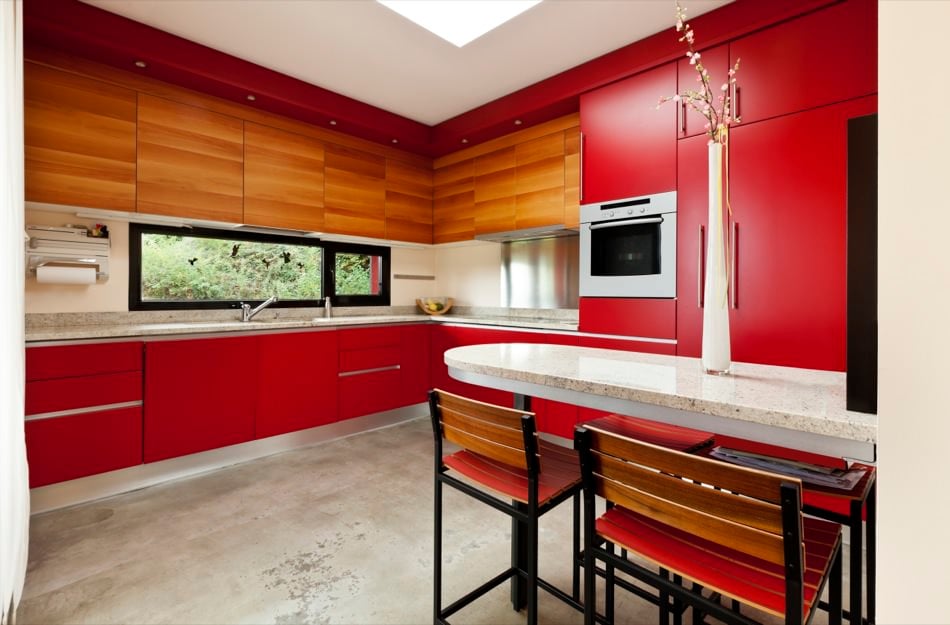 RAL 3020 Traffic Red - Matte Kitchen Cabinets