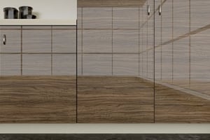 High Gloss Polyester Olive Cabinet Doors